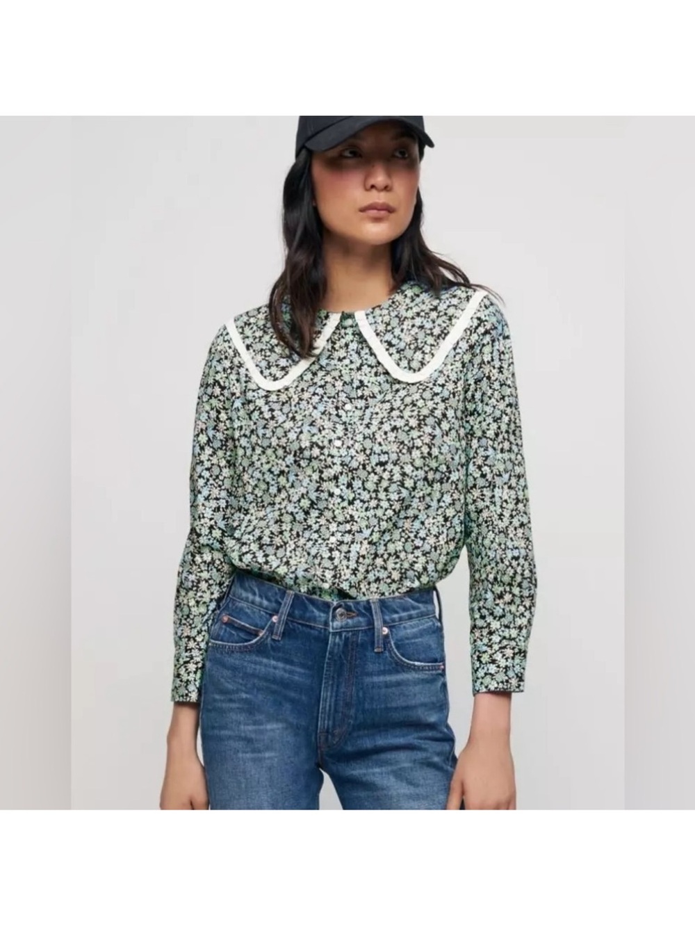 Maje Peter Pan Collar Printer Blouse size 1
